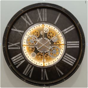Reloj de pared con engranajes e iluminación LED, LG301F